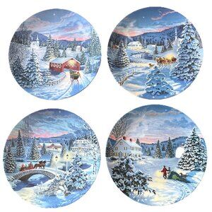 'Tis The Season: Christmas 1993 Series Collector's Plates Set of 4 by Jean Sias